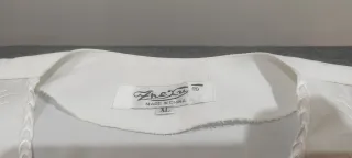 Camisa efecto seda blanca Manga corta mujer