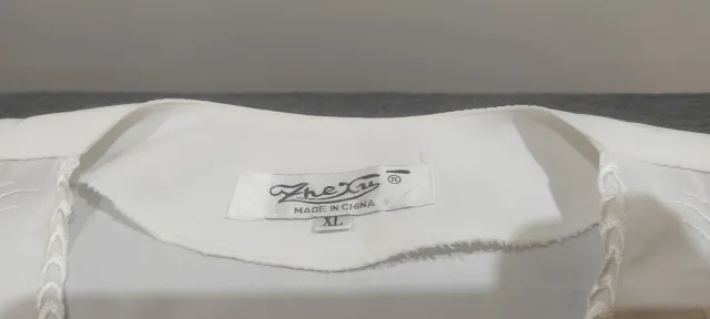 Camisa efecto seda blanca Manga corta mujer