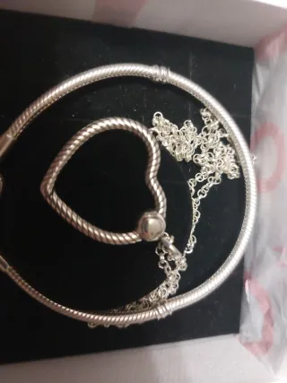 Conjunto Pandora: Pulsera y Colgante Corazón