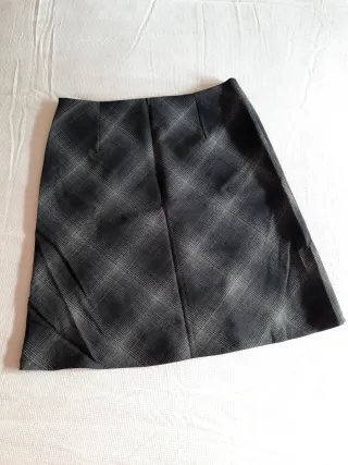 Falda Caroll cuadros gris y negro
