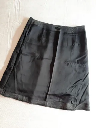 Falda Caroll cuadros gris y negro