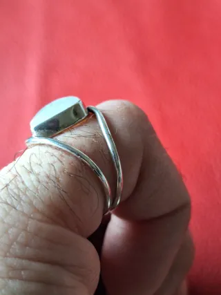 Anillo artesano Plata 925 con Piedra Blanca