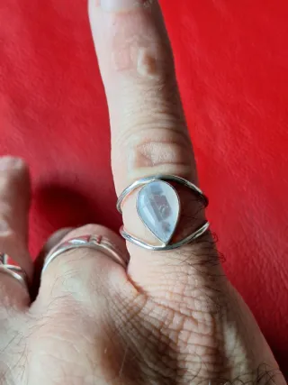 Anillo artesano Plata 925 con Piedra Blanca