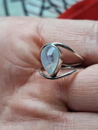 Anillo artesano Plata 925 con Piedra Blanca