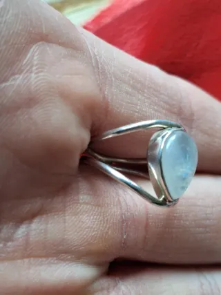 Anillo artesano Plata 925 con Piedra Blanca