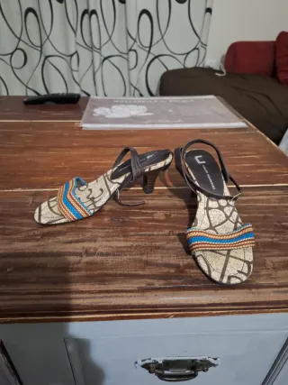 Sandalias U Verano Tacon Multicolor