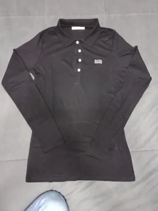 Camiseta BOSS manga larga mujer negra