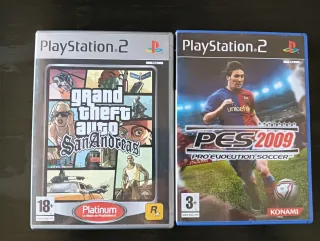 GTA San Andreas y PES 2009 PS2