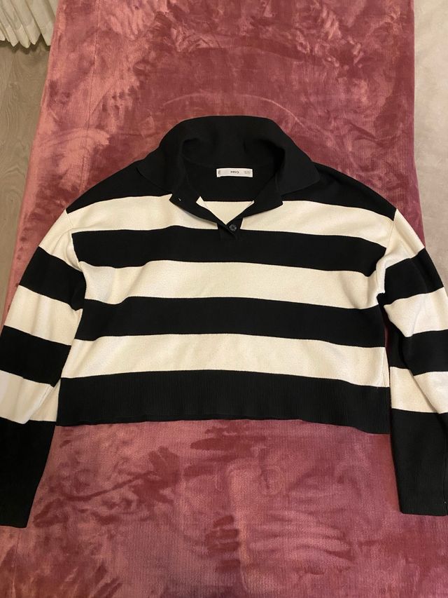 Jersey Mango Rayas Blanco y Negro Talla XS