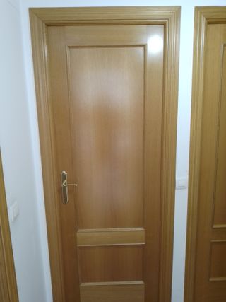 Puerta de madera con cristal