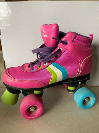 Patines de ruedas rosas talla 35-36