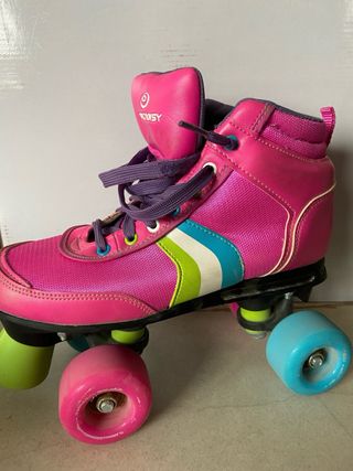 Patines de ruedas rosas talla 35-36