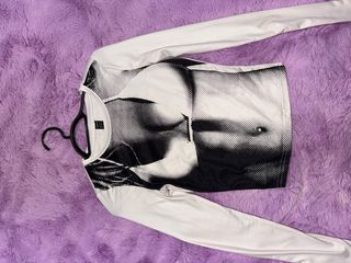 Top Shein manga larga estampado