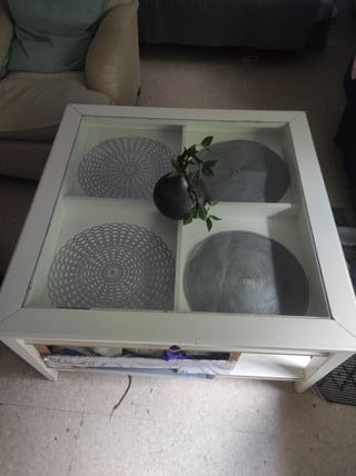 Mesa de centro Ikea cristal y madera