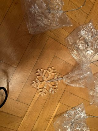 Cortina Luces LED Copos Nieve Blanca Fría