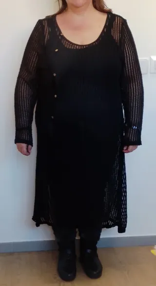 Guardapolvo gótico negro talla XXXL