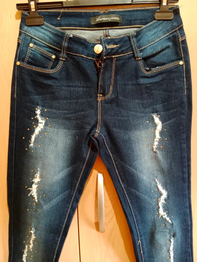 Vaqueros Aureus Jean Azules Rotos