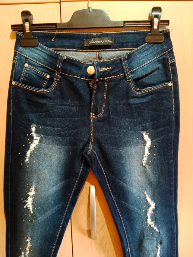 Vaqueros Aureus Jean Azules Rotos