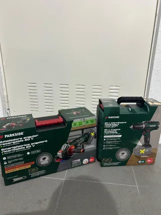 Amoladora y Taladro Parkside 20V