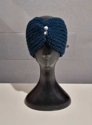 Fascia turbante  con bottoni argento