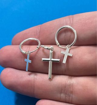 Elegante Conjunto Cruz Plata De Ley 925