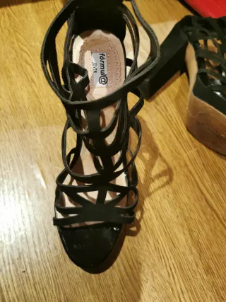 Sandalias de tacón negras talla 36