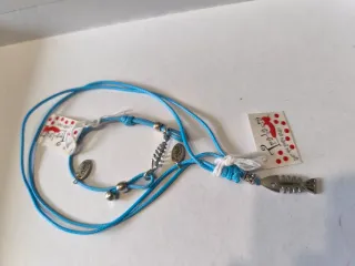 Conjunto collar y pulsera pez azul