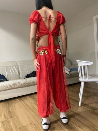 Disfraz Danza Vientre Rojo y Dorado