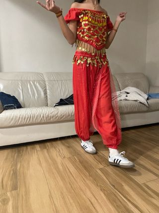 Disfraz Danza Vientre Rojo y Dorado
