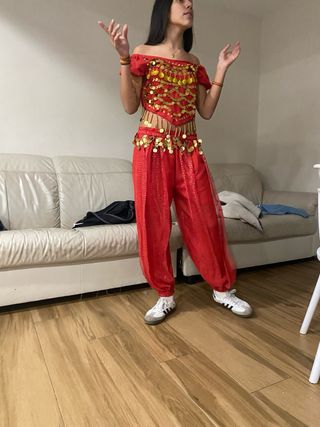 Disfraz Danza Vientre Rojo y Dorado