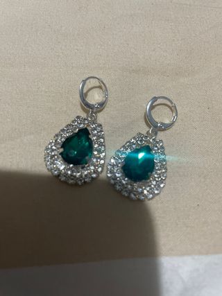 Pendientes Plata con Piedra Verde