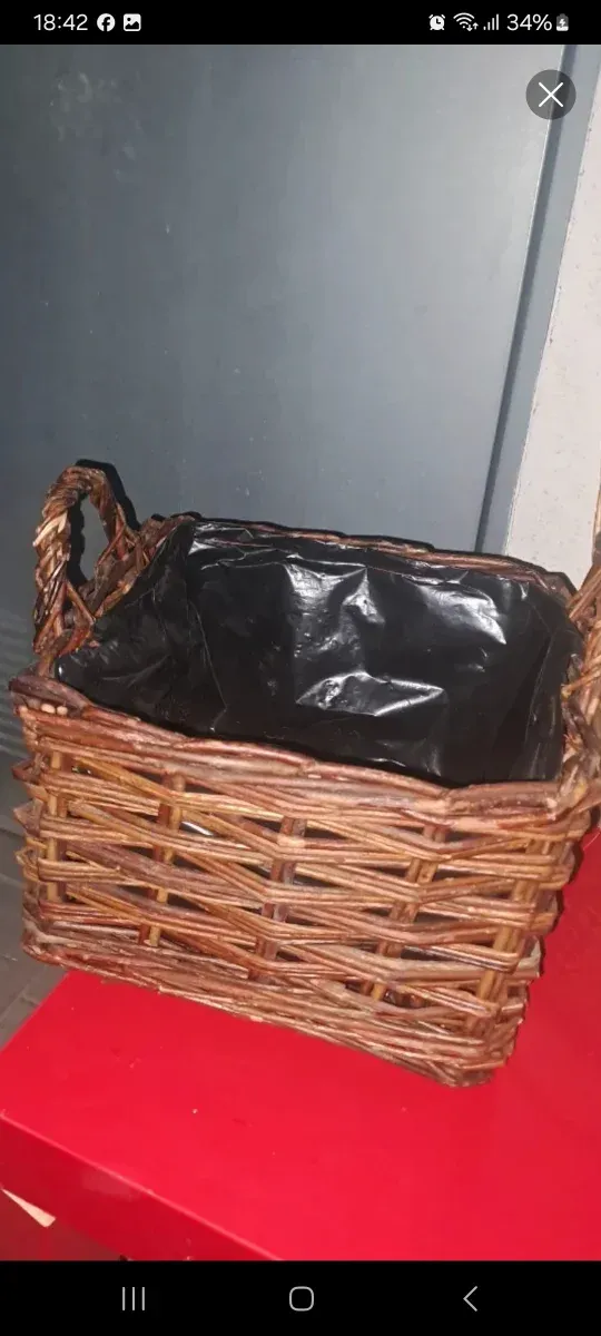 Conjunto 4 cestas mimbre como nuevas