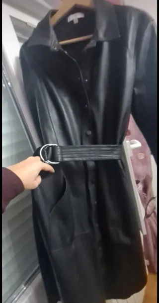 Vestido camisero polipiel La Redoute negro