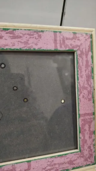 Cornice portafoto legno beige e rosa