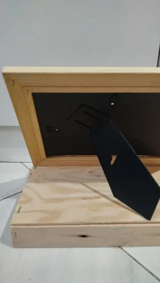 Cornice portafoto legno beige e rosa