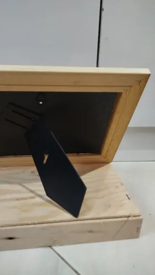 Cornice portafoto legno beige e rosa