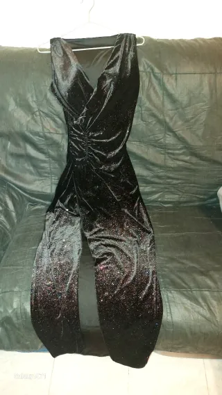 Vestido fiesta largo brillante mujer