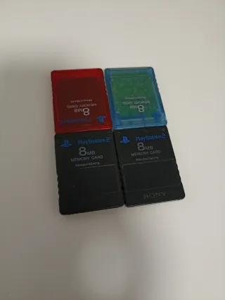 lote 4 Tarjetas Memoria PS2 8MB PlayStation 2