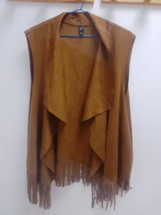 Chaleco con flecos mujer