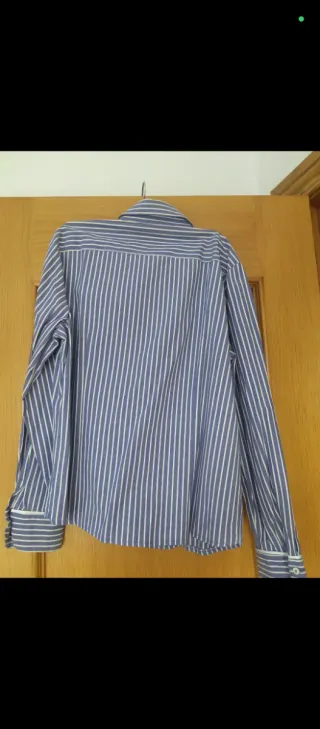 Camisa señora manga largas de listas con reborde