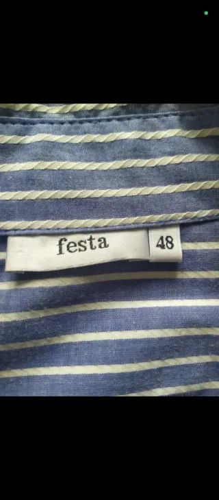 Camisa señora manga largas de listas con reborde