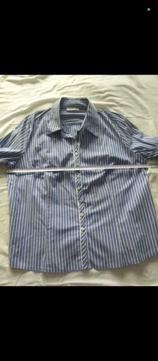 Camisa señora manga largas de listas con reborde