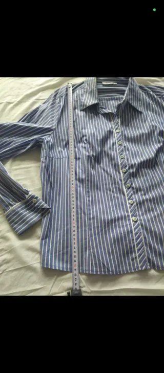 Camisa señora manga largas de listas con reborde