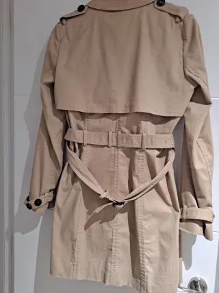 Gabardina Mango Beige Doble Botonadura talle S