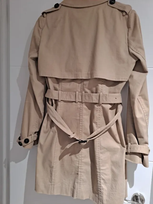 Gabardina Mango Beige Doble Botonadura talle S