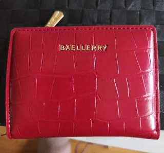 Cartera Roja Cocodrilo Piel Sintética