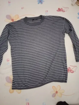 Jersey Mango rayas gris talla M