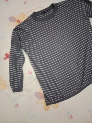 Jersey Mango rayas gris talla M