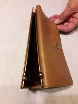 Portafoglio donna vintage pelle marrone