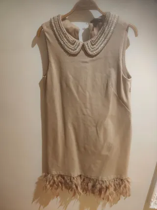Vestido Massimo Dutti Beige Talla S/M